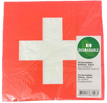 Lade das Bild in den Galerie-Viewer, 16 Servietten 33cm Schweizerkreuz