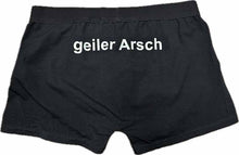 Lade das Bild in den Galerie-Viewer, Unterhosen mit Text „Geiler Arsch“