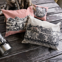 Lade das Bild in den Galerie-Viewer, ARVEN-KISSEN Linen beige Scherenschnitt by Esther Gerber