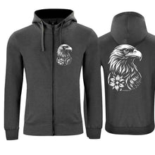 Carica l'immagine nel visualizzatore di Gallery, Kapuzenjacke mit Steinadler, anthrazit, Brust und Rücken