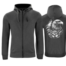 Lade das Bild in den Galerie-Viewer, Kapuzenjacke mit Steinadler und dem Matterhorn, Anthrazit, Rücken