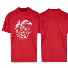 Carica l'immagine nel visualizzatore di Gallery, Oversize T-Shirt Steinadler mit Matterhorn, Rot, Brust gross