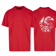 Carica l'immagine nel visualizzatore di Gallery, Oversize T-Shirt Steinadler mit Matterhorn, Rot, Rücken gross