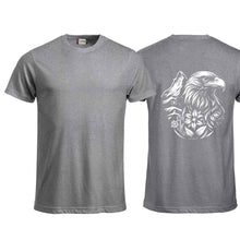 Lade das Bild in den Galerie-Viewer, T-Shirt mit Adler und Matterhorn, Grau, Rücken gross