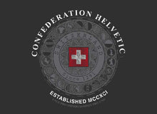 Lade das Bild in den Galerie-Viewer, T-Shirt Anthrazit, Confederation Helvetic mit Kantonen