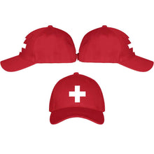 Lade das Bild in den Galerie-Viewer, Baseball Cap Rot mit Schweizerkreuz