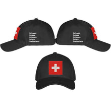 Lade das Bild in den Galerie-Viewer, Baseball Cap Schwarz mit Schweizerkreuz, Pass Design