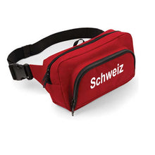 Lade das Bild in den Galerie-Viewer, Bauchtasche Organiser 2.0, Rot mit Text Schweiz