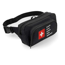 Lade das Bild in den Galerie-Viewer, Bauchtasche Organiser 2.0, Schwarz mit Schweizer Pass Design