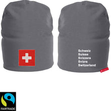 Lade das Bild in den Galerie-Viewer, Beanie Grau mit Schweizerkreuz Pass Design