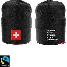 Lade das Bild in den Galerie-Viewer, Beanie Schwarz mit Schweizerkreuz, Pass Design