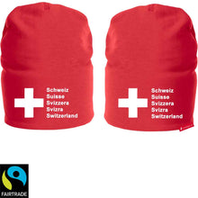 Lade das Bild in den Galerie-Viewer, Beanie Rot mit Schweizerkreuz Pass Design