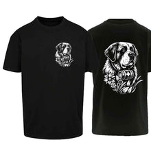 Lade das Bild in den Galerie-Viewer, Oversize T-Shirt Bernhardiner, Schwarz, Brust klein & Rücken gross