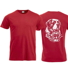 Lade das Bild in den Galerie-Viewer, Bernhardiner-T-Shirt, Rot, Rücken gross