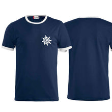 Load image into Gallery viewer, Edelweiss bicolor T-shirt, navy, Edelweiss chest