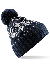 Lade das Bild in den Galerie-Viewer, Fair Isle Snowstar® Beanie Navy