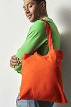 Lade das Bild in den Galerie-Viewer, Baumwoll Tasche mit langen Henkel Orange
