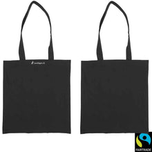 Lade das Bild in den Galerie-Viewer, Baumwoll Tasche mit langen Henkel Schwarz