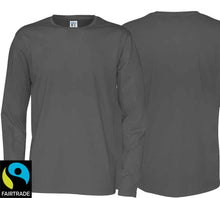 Lade das Bild in den Galerie-Viewer, Herren T-Shirt Langarm Grau, Fairtrade Zertifiziert.
