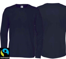 Lade das Bild in den Galerie-Viewer, Herren T-Shirt Langarm Navy, Fairtrade Zertifiziert.