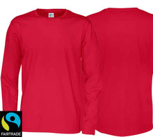 Lade das Bild in den Galerie-Viewer, Herren T-Shirt Langarm Rot, Fairtrade Zertifiziert.