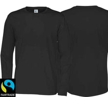 Lade das Bild in den Galerie-Viewer, T-Shirt Langarm Schwarz Fairtrade