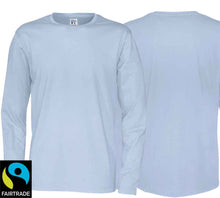 Lade das Bild in den Galerie-Viewer, Herren T-Shirt Langarm Sky Blue, Fairtrade Zertifiziert.