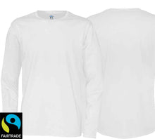Lade das Bild in den Galerie-Viewer, Herren T-Shirt Langarm Weiss, Fairtrade Zertifiziert.