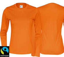 Lade das Bild in den Galerie-Viewer, T-Shirt Damen Langarm Bio-Fair