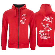 Lade das Bild in den Galerie-Viewer, Kapuzenjacke Fahnenschwinger, Rot, Brust + Rücken