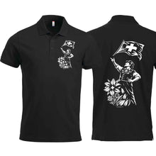 Lade das Bild in den Galerie-Viewer, Polo Fahnenschwinger, Schwarz, Brust + Rücken