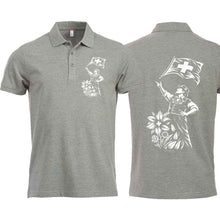 Lade das Bild in den Galerie-Viewer, Polo Fahnenschwinger, Graumeliert, Brust + Rücken