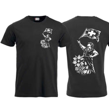 Lade das Bild in den Galerie-Viewer, T-Shirt Fahnenschwinger, Schwarz, Brust gross + Rücken