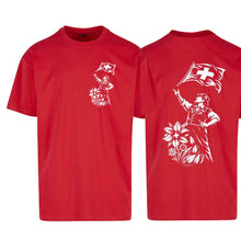 Lade das Bild in den Galerie-Viewer, Oversize T-Shirt Fahnenschwinger, Rot, Brust gross + Rücken