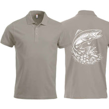 Charger l'image dans la galerie, Polo mit Fisch (Forelle), silber, Rücken