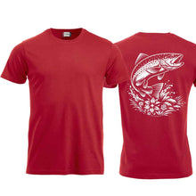 Lade das Bild in den Galerie-Viewer, T-Shirt Fisch (Forelle), Rot, Rücken