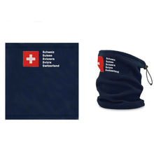 Lade das Bild in den Galerie-Viewer, Halswärmer / Nackenwärmer in Navy, Schweizer Pass Design