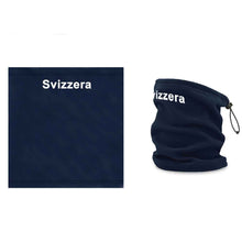 Lade das Bild in den Galerie-Viewer, Halswärmer / Nackenwärmer in Navy, Text Svizzera