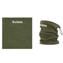 Lade das Bild in den Galerie-Viewer, Halswärmer / Nackenwärmer in Olive, Text Suisse