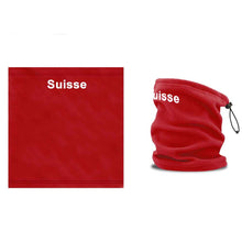 Lade das Bild in den Galerie-Viewer, Halswärmer / Nackenwärmer in Rot, Text Suisse