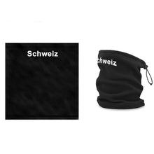 Lade das Bild in den Galerie-Viewer, Halswärmer / Nackenwärmer in Schwarz, Text Schweiz