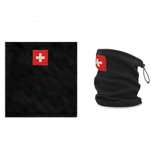 Lade das Bild in den Galerie-Viewer, Halswärmer / Nackenwärmer in Schwarz, Schweizerkreuz