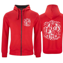 Load image into Gallery viewer, Kapuzenjacke Heidi & Peter, Rot, Brust & Rücken