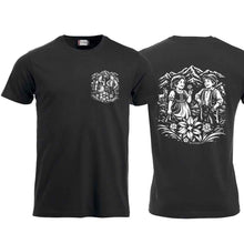 Lade das Bild in den Galerie-Viewer, T-Shirt Heidi & Peter, Schwarz, Vorne & hinten