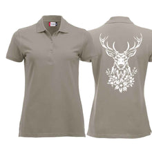 Lade das Bild in den Galerie-Viewer, Polo Damen mit Hirsch, Silber, Rücken gross