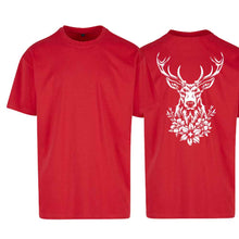 Lade das Bild in den Galerie-Viewer, Oversize T-Shirt mit Hirsch, Rot, Rücken gross