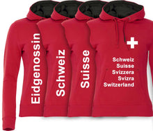Lade das Bild in den Galerie-Viewer, Hoodie Damen mit Schweizerkreuz und Text