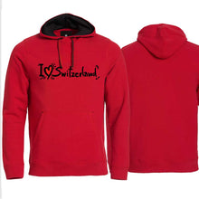 Lade das Bild in den Galerie-Viewer, Hoodie Rot, I Love Switzerland