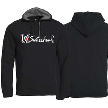 Lade das Bild in den Galerie-Viewer, Hoodie Schwarz, I Love Switzerland