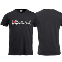 Lade das Bild in den Galerie-Viewer, T-Shirt Schwarz, I Love Switzerland